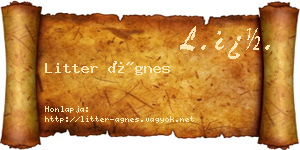 Litter Ágnes névjegykártya