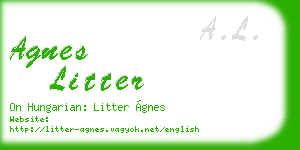 agnes litter business card